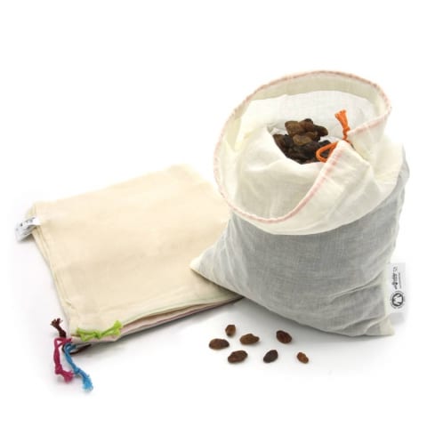 Stofpose i økologisk bomuld - M med 5 stk. - Økofamilien
