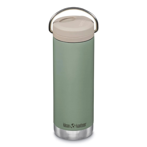 Klean Kanteen TKWide 473 ml termo drikkedunk termoflaske med Twist Cap i farven Sea Spray lukket