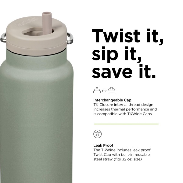 Klean Kanteen TKWide 946 ml termoflaske med Twist Cap Sea Spray Twist It