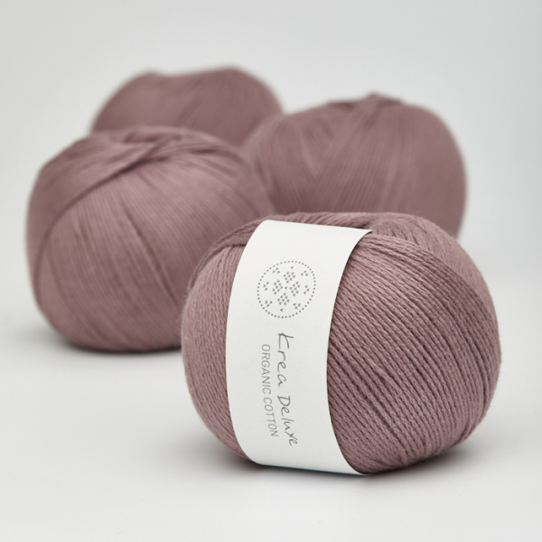 Krea Deluxe Økologisk Bomuldsgarn 50g Organic Cotton 16 Mørk Støvet Rosa