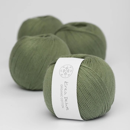 Krea Deluxe Økologisk Bomuldsgarn 50g Organic Cotton 42 Mosgrøn