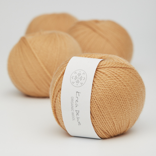 Krea Deluxe Økologisk Merino Uldgarn 50g Organic Wool 1 06 Mørkegul