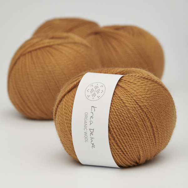 Krea Deluxe Økologisk Merino Uldgarn 50g Organic Wool 1 09 Sennepsgul