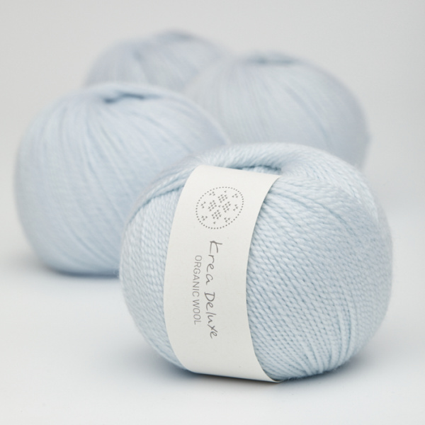 Krea Deluxe Økologisk Merino Uldgarn 50g Organic Wool 1 20 Sart Lyseblå