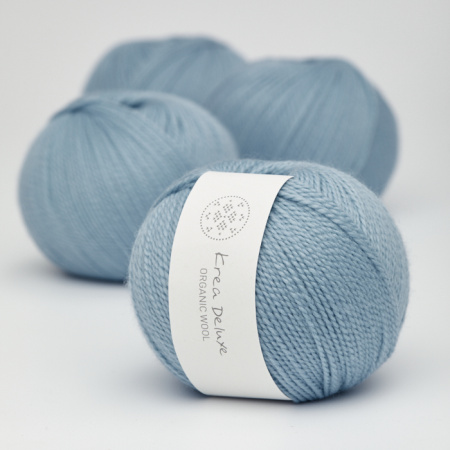 Krea Deluxe Økologisk Merino Uldgarn 50g Organic Wool 1 22 Lyseblå