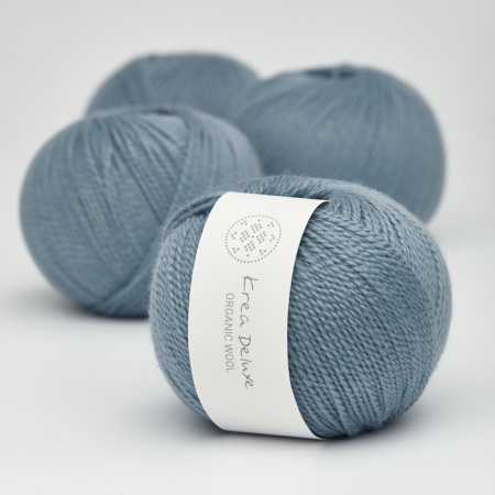 Krea Deluxe Økologisk Merino Uldgarn 50g Organic Wool 1 23 Blå