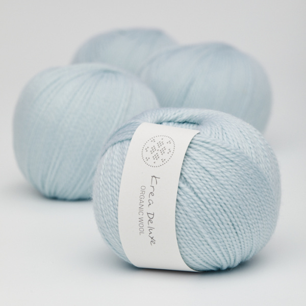 Krea Deluxe Økologisk Merino Uldgarn 50g Organic Wool 1 24 Isblå