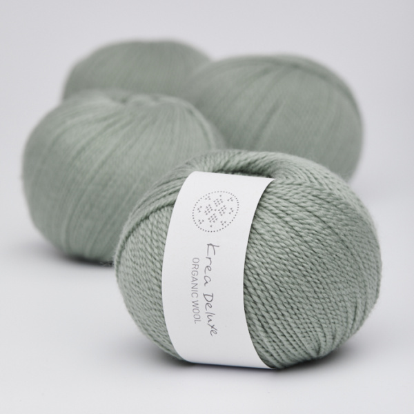 Krea Deluxe Økologisk Merino Uldgarn 50g Organic Wool 1 32 Lys Støvet Grøn