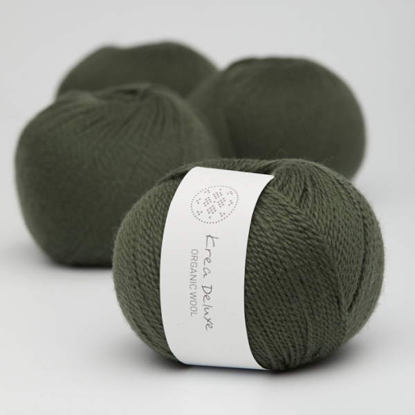 Krea Deluxe Økologisk Merino Uldgarn 50g Organic Wool 1 36 Armygrøn