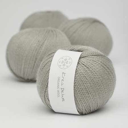 Krea Deluxe Økologisk Merino Uldgarn 50g Organic Wool 1 51 Lysegrå