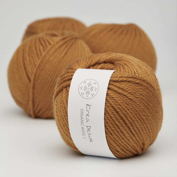 Krea Deluxe Tyk Økologisk Merino Uldgarn 50g Organic Wool 2 09 Sennepsgul