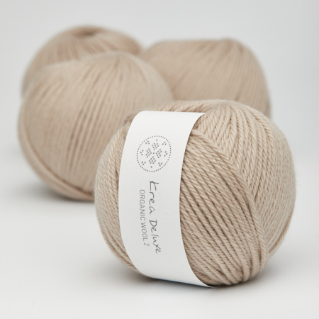 Krea Deluxe Tyk Økologisk Merino Uldgarn 50g Organic Wool 2 46 Sand