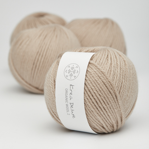 Krea Deluxe Tyk Økologisk Merino Uldgarn 50g Organic Wool 2 46 Sand